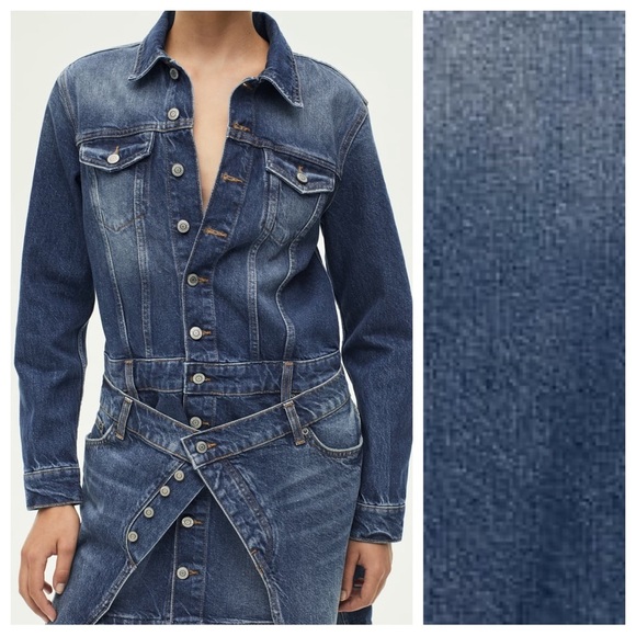 NWT. Zara Blue Denim Layered Mini Dress. Size S. - Picture 2 of 13